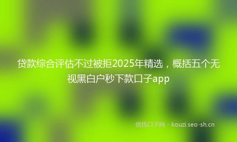 贷款综合评估不过被拒2025年精选，概括五个无视黑白户秒下款口子app