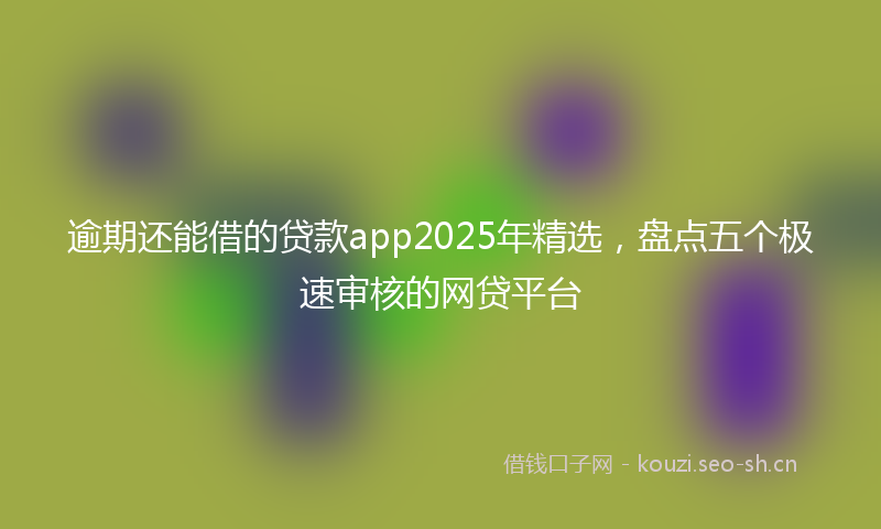 逾期还能借的贷款app2025年精选，盘点五个极速审核的网贷平台