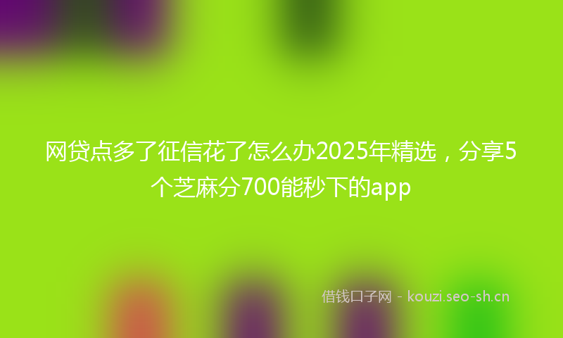 网贷点多了征信花了怎么办2025年精选，分享5个芝麻分700能秒下的app