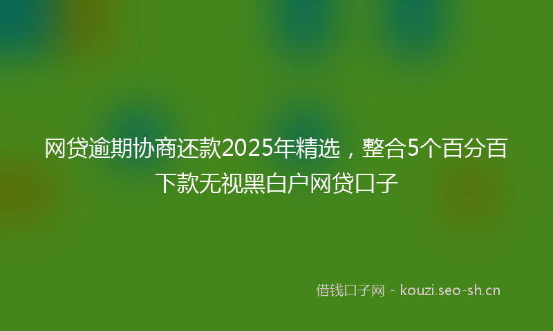 网贷逾期协商还款2025年精选，整合5个百分百下款无视黑白户网贷口子