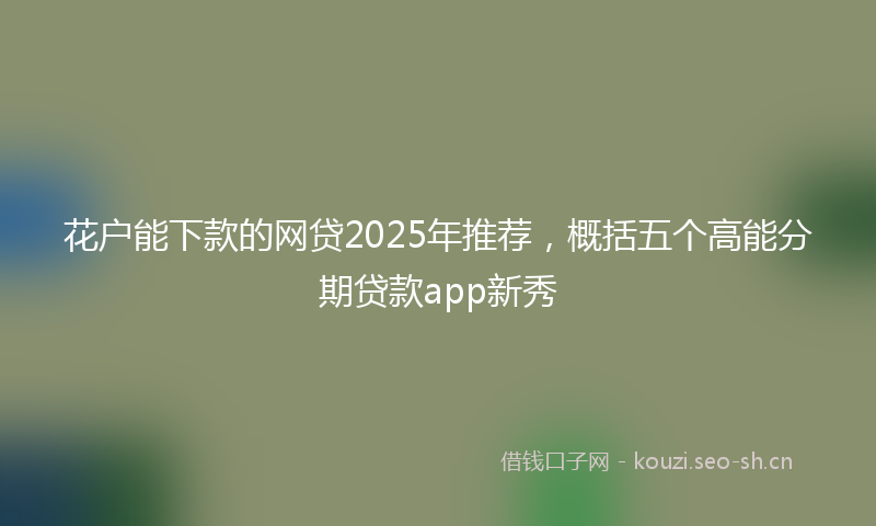 花户能下款的网贷2025年推荐，概括五个高能分期贷款app新秀