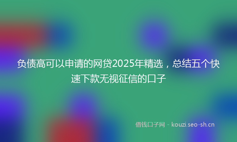 负债高可以申请的网贷2025年精选，总结五个快速下款无视征信的口子