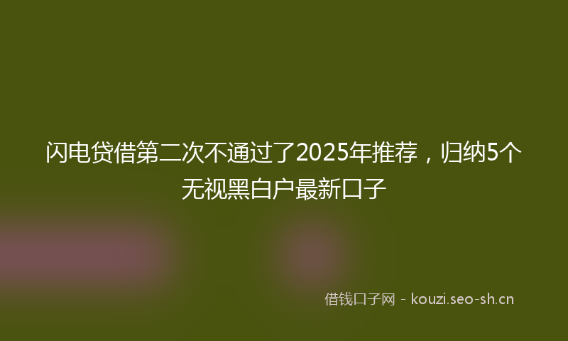闪电贷借第二次不通过了2025年推荐，归纳5个无视黑白户最新口子