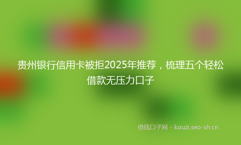 贵州银行信用卡被拒2025年推荐，梳理五个轻松借款无压力口子