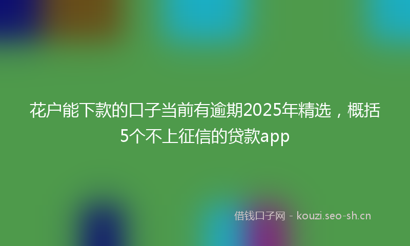 花户能下款的口子当前有逾期2025年精选，概括5个不上征信的贷款app