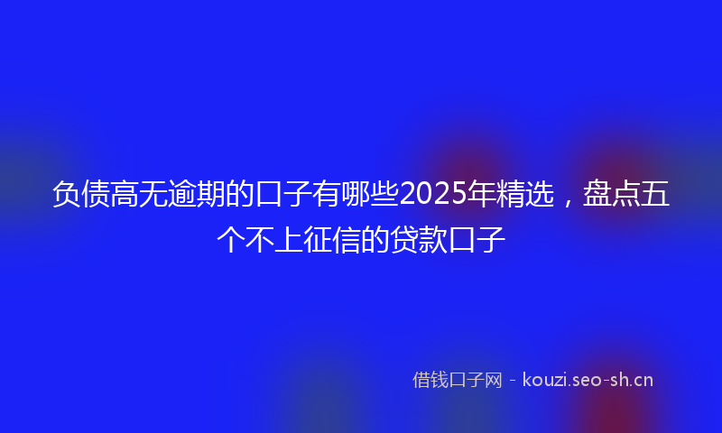 负债高无逾期的口子有哪些2025年精选，盘点五个不上征信的贷款口子
