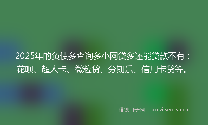 2025年的负债多查询多小网贷多还能贷款不有：花呗、超人卡、微粒贷、分期乐、信用卡贷等。