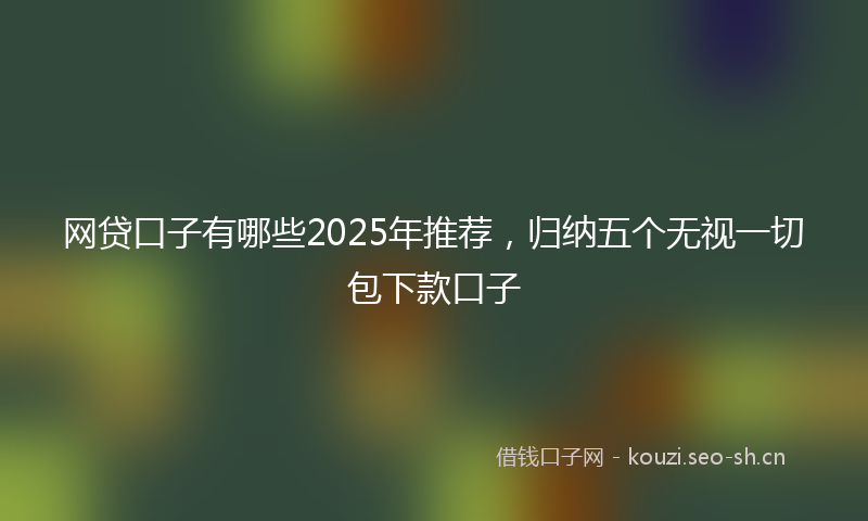 网贷口子有哪些2025年推荐，归纳五个无视一切包下款口子