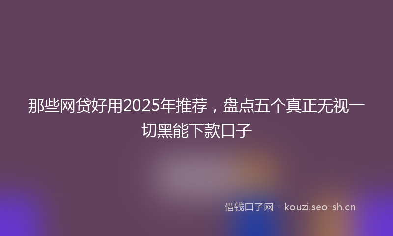 那些网贷好用2025年推荐，盘点五个真正无视一切黑能下款口子