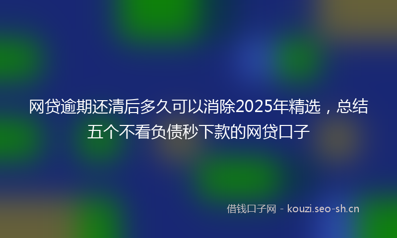 网贷逾期还清后多久可以消除2025年精选，总结五个不看负债秒下款的网贷口子