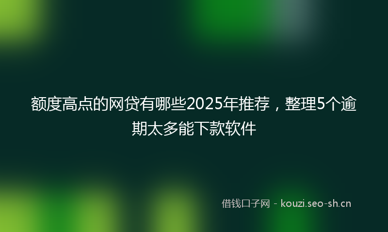 额度高点的网贷有哪些2025年推荐，整理5个逾期太多能下款软件