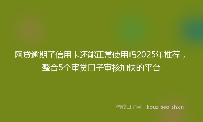 网贷逾期了信用卡还能正常使用吗2025年推荐，整合5个审贷口子审核加快的平台