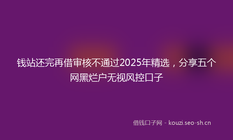 钱站还完再借审核不通过2025年精选，分享五个网黑烂户无视风控口子