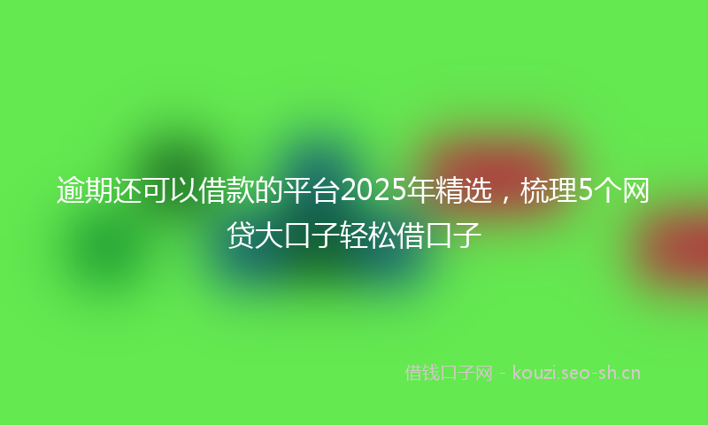 逾期还可以借款的平台2025年精选，梳理5个网贷大口子轻松借口子