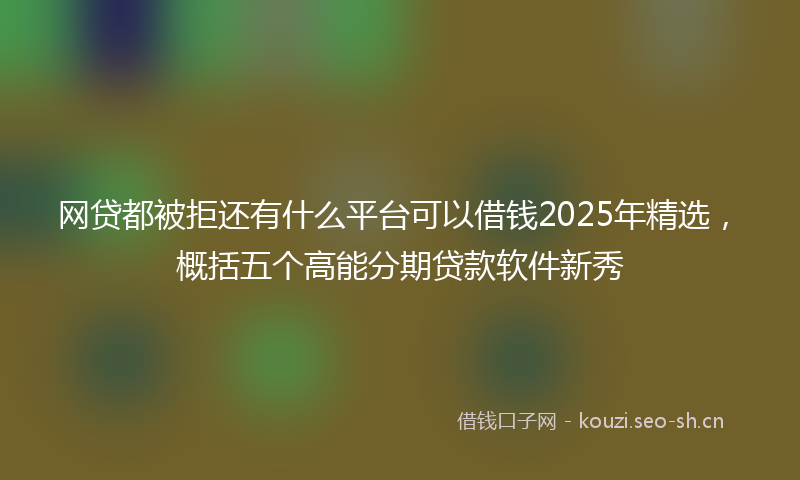 网贷都被拒还有什么平台可以借钱2025年精选，概括五个高能分期贷款软件新秀