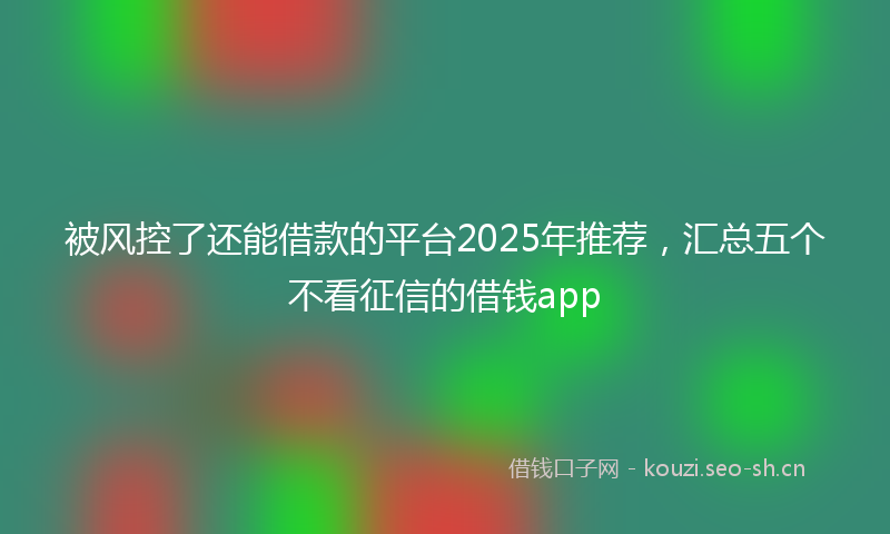 被风控了还能借款的平台2025年推荐，汇总五个不看征信的借钱app