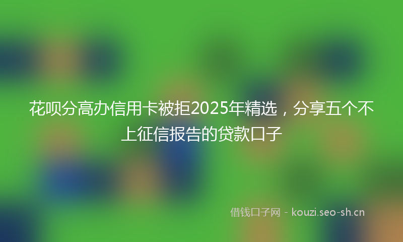花呗分高办信用卡被拒2025年精选，分享五个不上征信报告的贷款口子