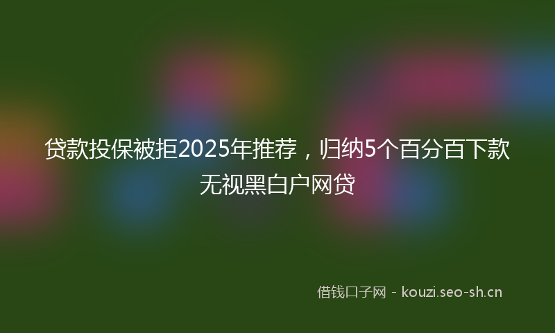 贷款投保被拒2025年推荐，归纳5个百分百下款无视黑白户网贷