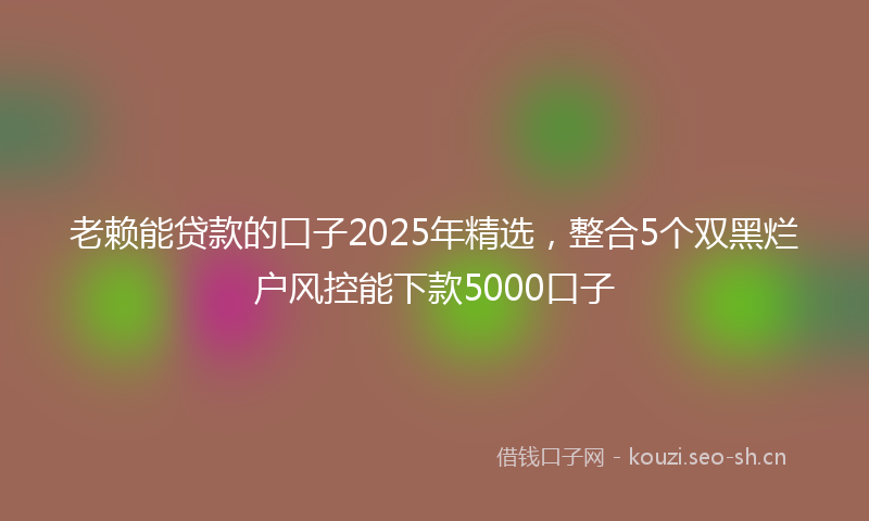 老赖能贷款的口子2025年精选，整合5个双黑烂户风控能下款5000口子