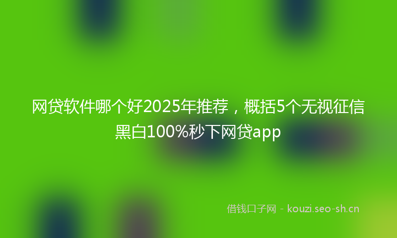 网贷软件哪个好2025年推荐，概括5个无视征信黑白100%秒下网贷app