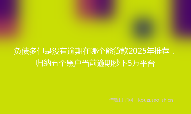 负债多但是没有逾期在哪个能贷款2025年推荐，归纳五个黑户当前逾期秒下5万平台