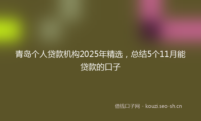青岛个人贷款机构2025年精选，总结5个11月能贷款的口子