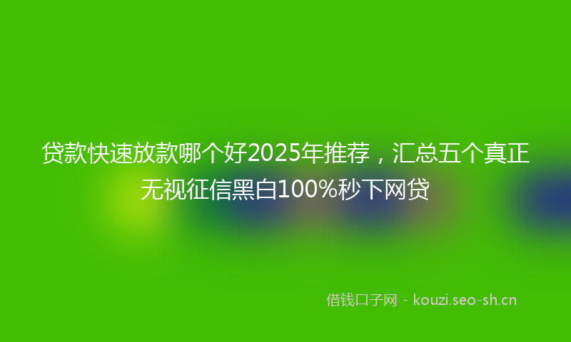 贷款快速放款哪个好2025年推荐，汇总五个真正无视征信黑白100%秒下网贷