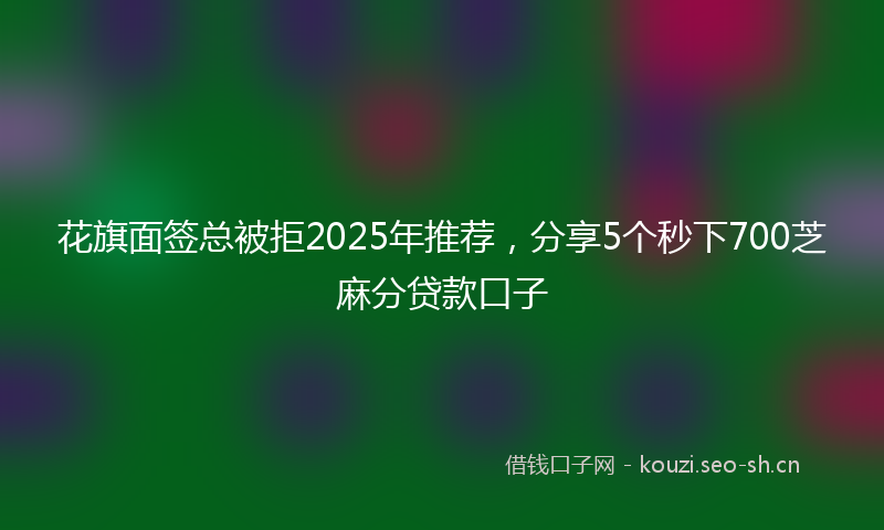 花旗面签总被拒2025年推荐，分享5个秒下700芝麻分贷款口子