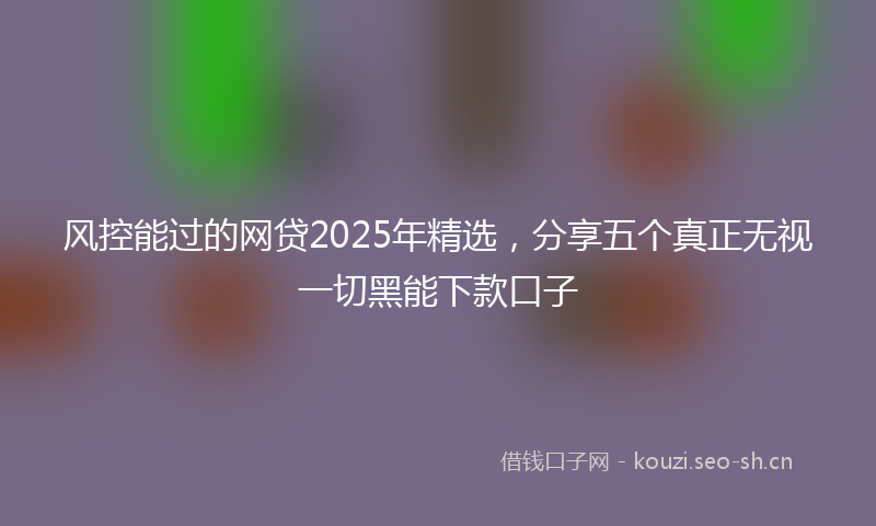 风控能过的网贷2025年精选，分享五个真正无视一切黑能下款口子