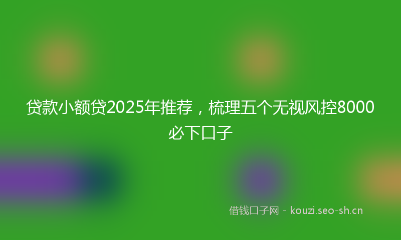贷款小额贷2025年推荐，梳理五个无视风控8000必下口子