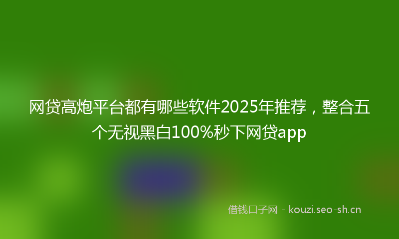 网贷高炮平台都有哪些软件2025年推荐，整合五个无视黑白100%秒下网贷app