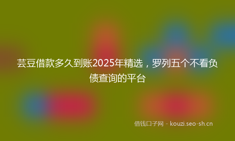 芸豆借款多久到账2025年精选，罗列五个不看负债查询的平台