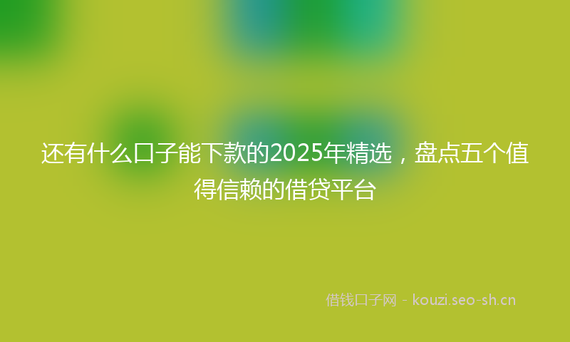 还有什么口子能下款的2025年精选，盘点五个值得信赖的借贷平台