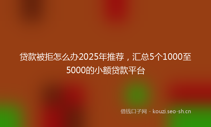 贷款被拒怎么办2025年推荐，汇总5个1000至5000的小额贷款平台