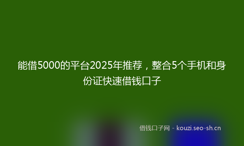 能借5000的平台2025年推荐，整合5个手机和身份证快速借钱口子