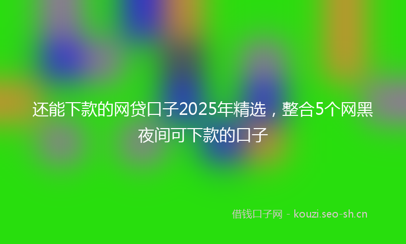 还能下款的网贷口子2025年精选，整合5个网黑夜间可下款的口子