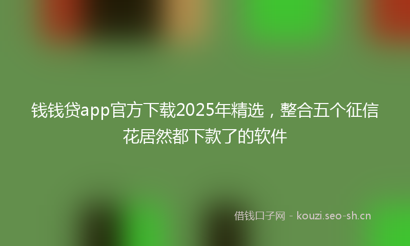 钱钱贷app官方下载2025年精选，整合五个征信花居然都下款了的软件