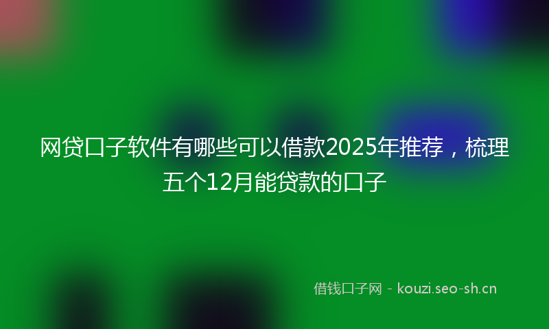 网贷口子软件有哪些可以借款2025年推荐，梳理五个12月能贷款的口子