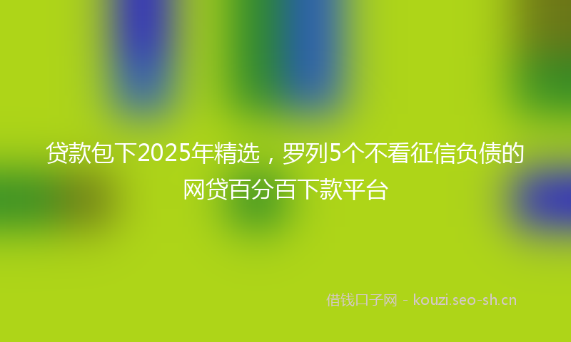 贷款包下2025年精选，罗列5个不看征信负债的网贷百分百下款平台