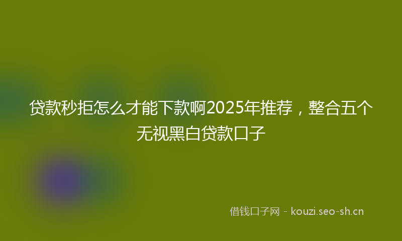 贷款秒拒怎么才能下款啊2025年推荐，整合五个无视黑白贷款口子