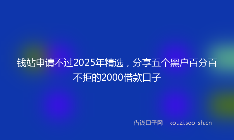 钱站申请不过2025年精选，分享五个黑户百分百不拒的2000借款口子