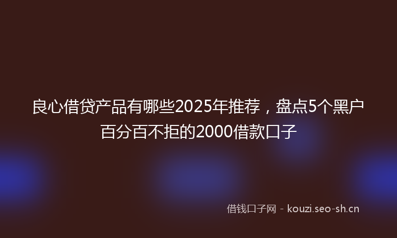 良心借贷产品有哪些2025年推荐，盘点5个黑户百分百不拒的2000借款口子