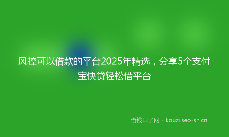 风控可以借款的平台2025年精选，分享5个支付宝快贷轻松借平台