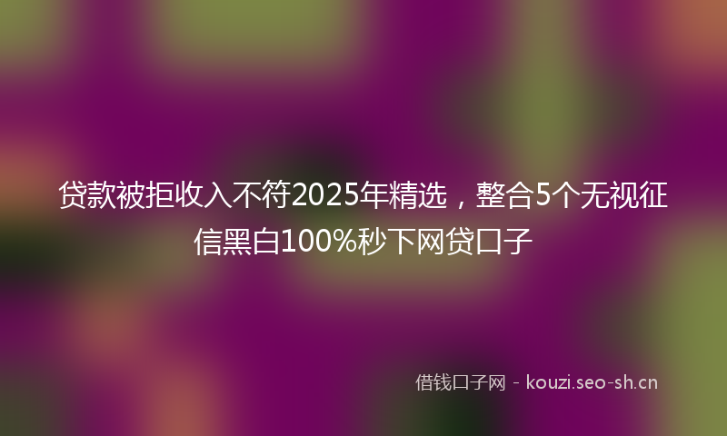 贷款被拒收入不符2025年精选，整合5个无视征信黑白100%秒下网贷口子