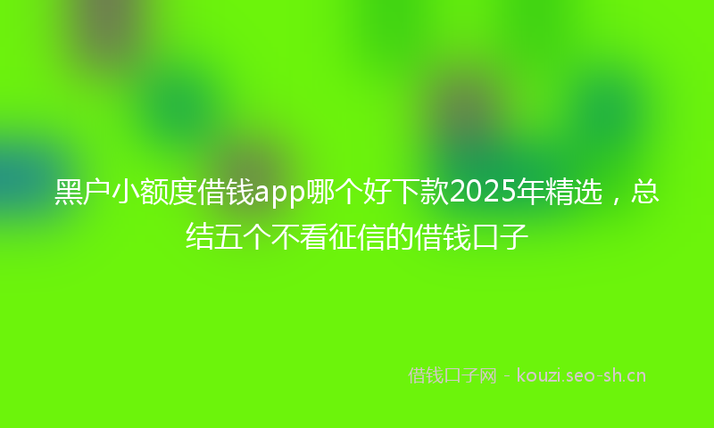 黑户小额度借钱app哪个好下款2025年精选，总结五个不看征信的借钱口子