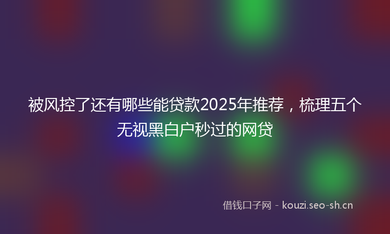被风控了还有哪些能贷款2025年推荐，梳理五个无视黑白户秒过的网贷