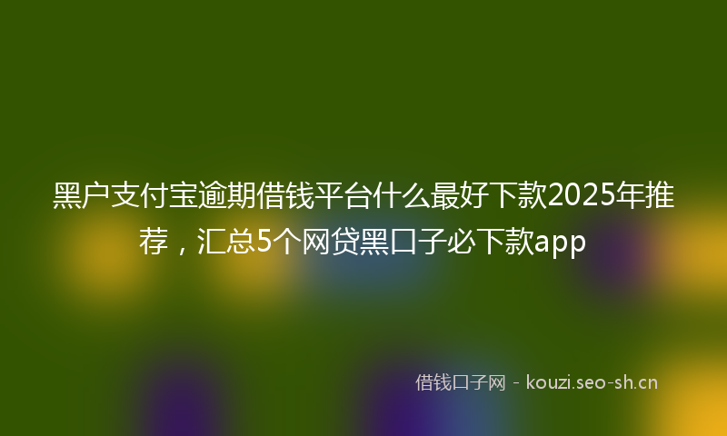 黑户支付宝逾期借钱平台什么最好下款2025年推荐，汇总5个网贷黑口子必下款app