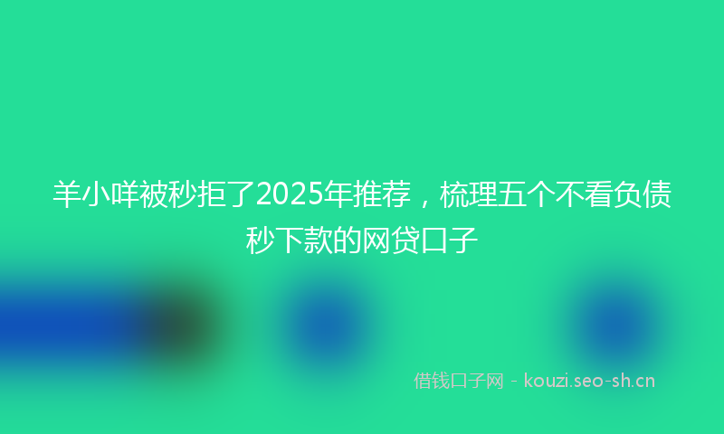 羊小咩被秒拒了2025年推荐，梳理五个不看负债秒下款的网贷口子