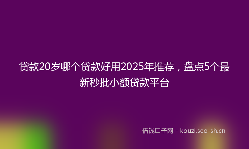 贷款20岁哪个贷款好用2025年推荐，盘点5个最新秒批小额贷款平台