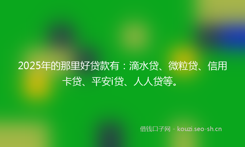 2025年的那里好贷款有：滴水贷、微粒贷、信用卡贷、平安i贷、人人贷等。